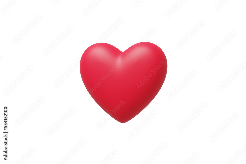 Wall mural valentine concept 3d red heart in speech bubble object isolated on pink background for graphic decor