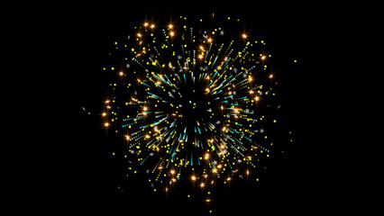  Abstract glittering particle explosion on black background