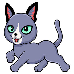 Cute russian blue cat cartoon