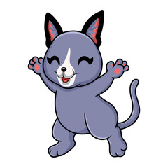 Cute russian blue cat cartoon