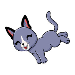 Fototapeta na wymiar Cute russian blue cat cartoon
