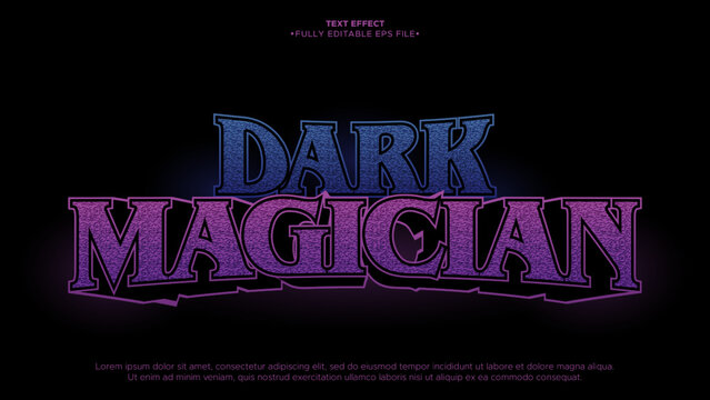 dark magician editable text effect. with black background and aesthetic vibes style