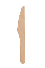 Disposable Wooden knife made of Bamboo isolated on white background