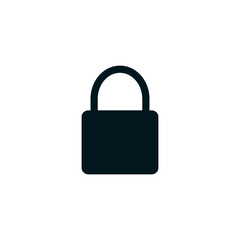 Padlock icon flat style logo design template