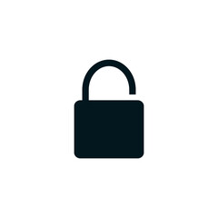 Padlock icon flat style logo design template