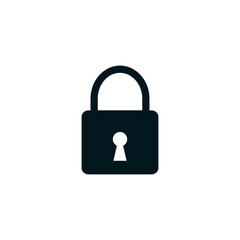 Padlock icon flat style logo design template