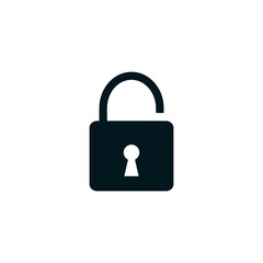 Padlock icon flat style logo design template