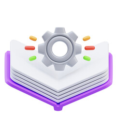 Obraz premium 3d render illustration of project management guide icon