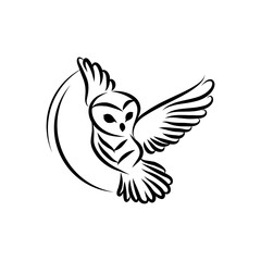 Simple Owl Logo Template Vector, Owl logo animal modern icon bird creative design.
