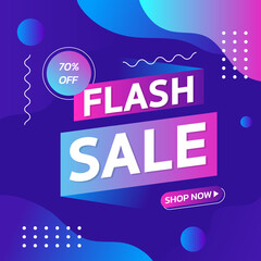 Flash Sale. Special offer Mega sale. Fluid style Banner background vector illustration