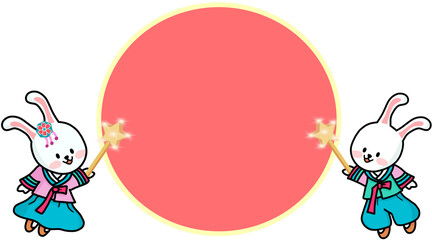 rabbits blessing speech bubble decoration