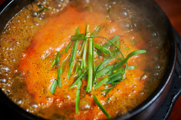 chueotang, (ground) loach in hot bean paste soup