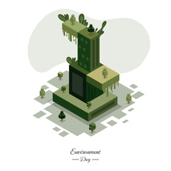World environment day with isometric style vector