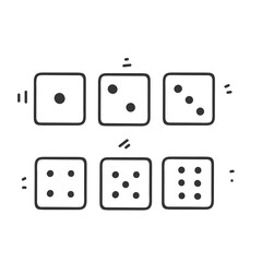 hand drawn doodle Game dice illustration vector