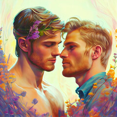 Obraz premium Springtime Lovers, AI