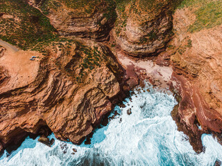 Kalbarri's rugged red rock coastline