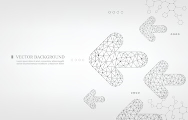 white vector background.polygon arrow shape.technology wallpaper