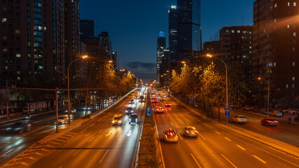 Fototapeta na wymiar Jingguang bridge traffic road at night