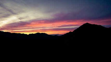 sunset in the mountains