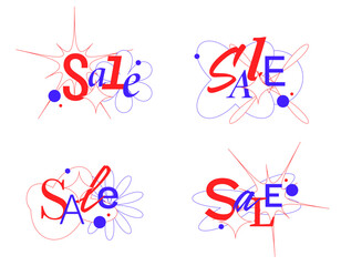 Design elements for sale theme. Set of sale tags sticker