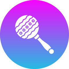Rattle Gradient Circle Glyph Inverted Icon