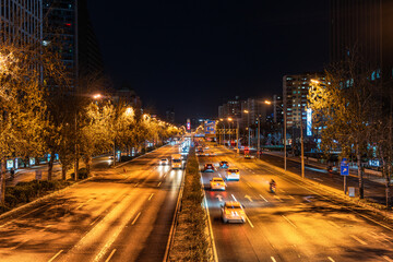 Fototapeta na wymiar night road traffic traffic life