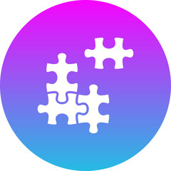 Puzzle Gradient Circle Glyph Inverted Icon