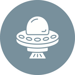 Ufo Multicolor Circle Glyph Inverted Icon