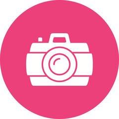 Camera Multicolor Circle Glyph Inverted Icon