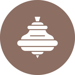 Spinning Top Multicolor Circle Glyph Inverted Icon