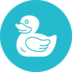 Duck Multicolor Circle Glyph Inverted Icon