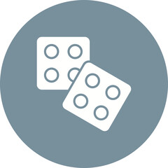 Dice Multicolor Circle Glyph Inverted Icon