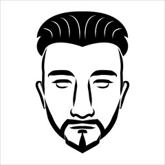 line art drawing of vintage male face. Good use for symbol, icon, avatar, tattoo, T Shirt design, logo or any design