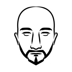 line art drawing of vintage male face. Good use for symbol, icon, avatar, tattoo, T Shirt design, logo or any design