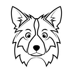 Black and white line art of wolf head. Good use for symbol, mascot, icon, avatar, tattoo, T Shirt design, logo or any design