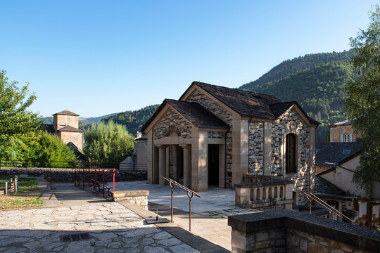 Architecture of the village of Florac in the Cevennes in France