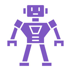 Robot Multicolor Glyph Icon