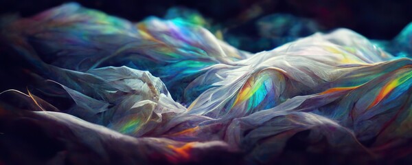 abstract shimmering gauzy rainbow glow, flowing background banner texture, generative ai - obrazy, fototapety, plakaty