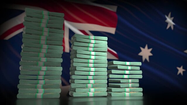 Australia money decrease bar chart animation