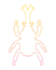 Beetle silhouette glowing in orange