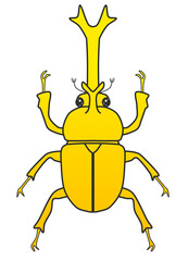 Clip art of yellow beetle.