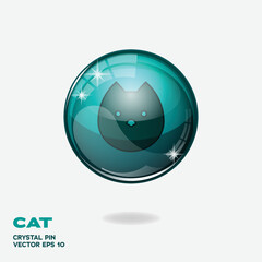 Fototapeta na wymiar Cat 3D Buttons