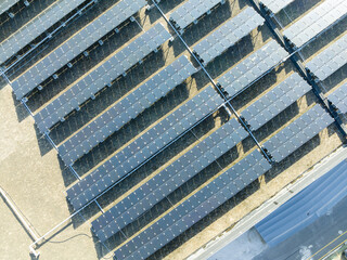 solar panels on factory rooftop