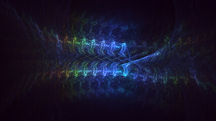 3D rendering abstract colorful fractal light background