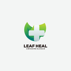 medical leaf icon logo design colorful