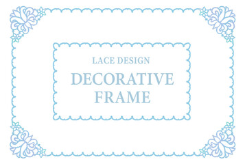 アンティークなレース風のフレーム。水彩風、ベクター素材。