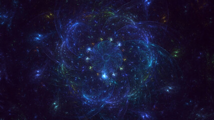 3D rendering abstract round light background