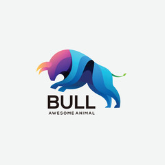 bull design logo gradient colorful