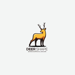 deer shape logo premium gradient colorful