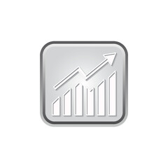 Profit Information Graphic Symbol Icon For Finance Business, Silver Color Minimalist Graphic Design.